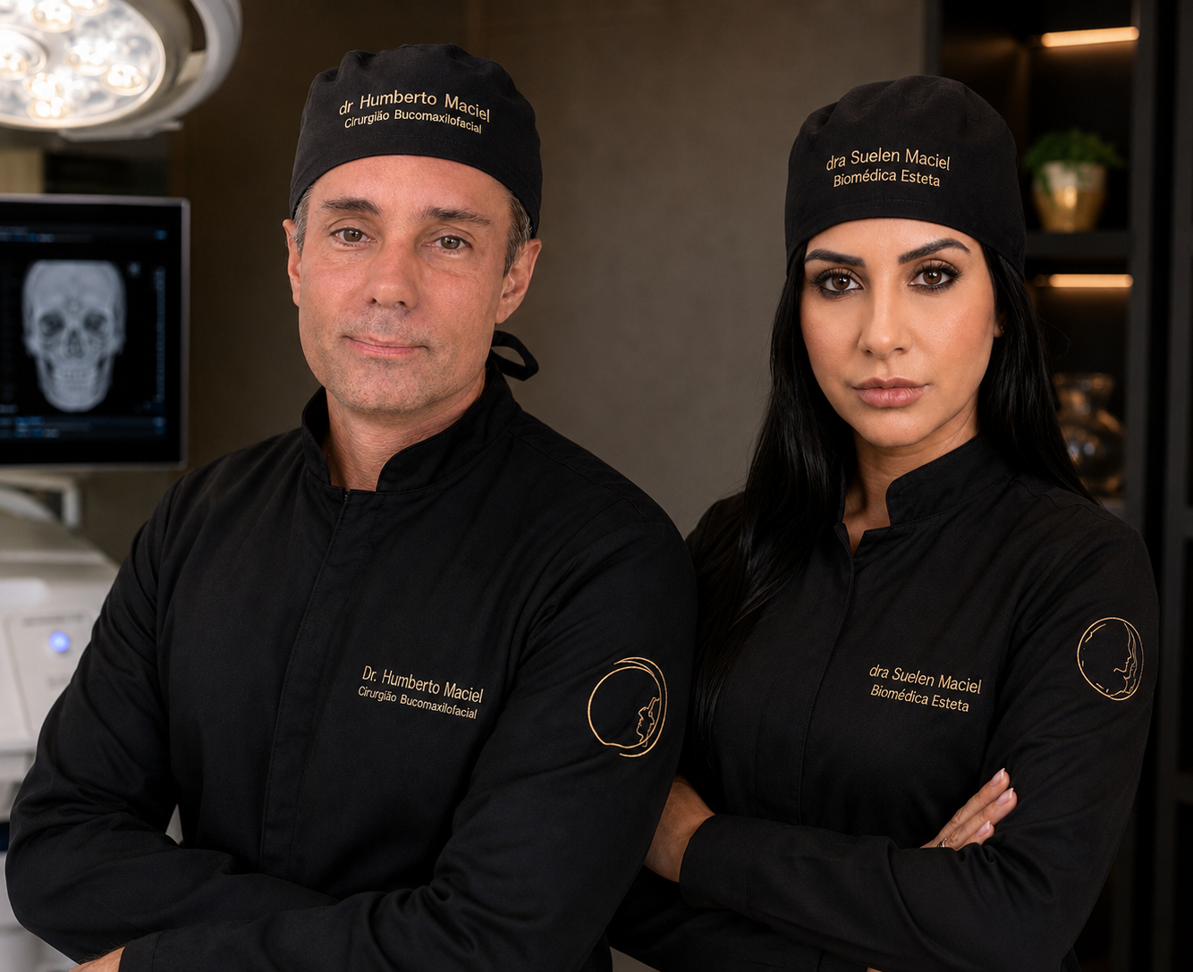Dr. Humberto Maciel e Dra. Suelen Reis Maciel na clínica